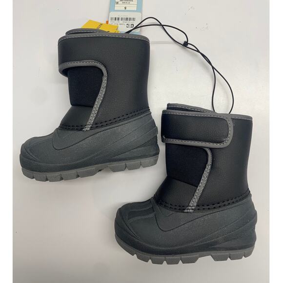 Cat & Jack Toddler Faux Leather Winter Boots Waterproof Sz 5 - Picture 1 of 6